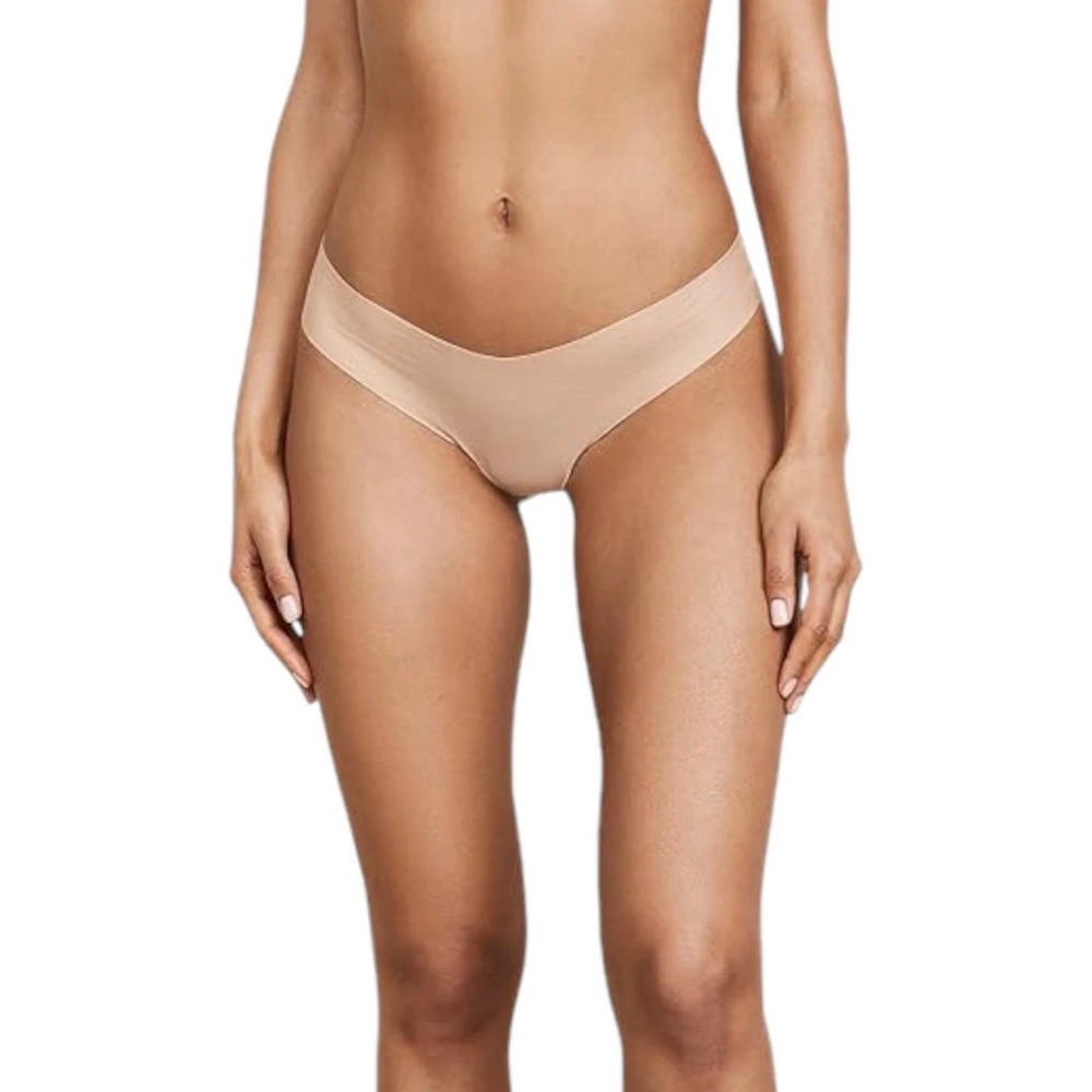 Commando Women Seamless Thong Beige Nude Raw Cut Edge Underwear XS/S USA B028